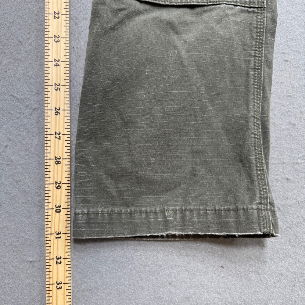 Carhartt Cargo Pants Mens 34x31 Olive Green Double Knee Ripstop Workwear Utility - Picture 4 of 12